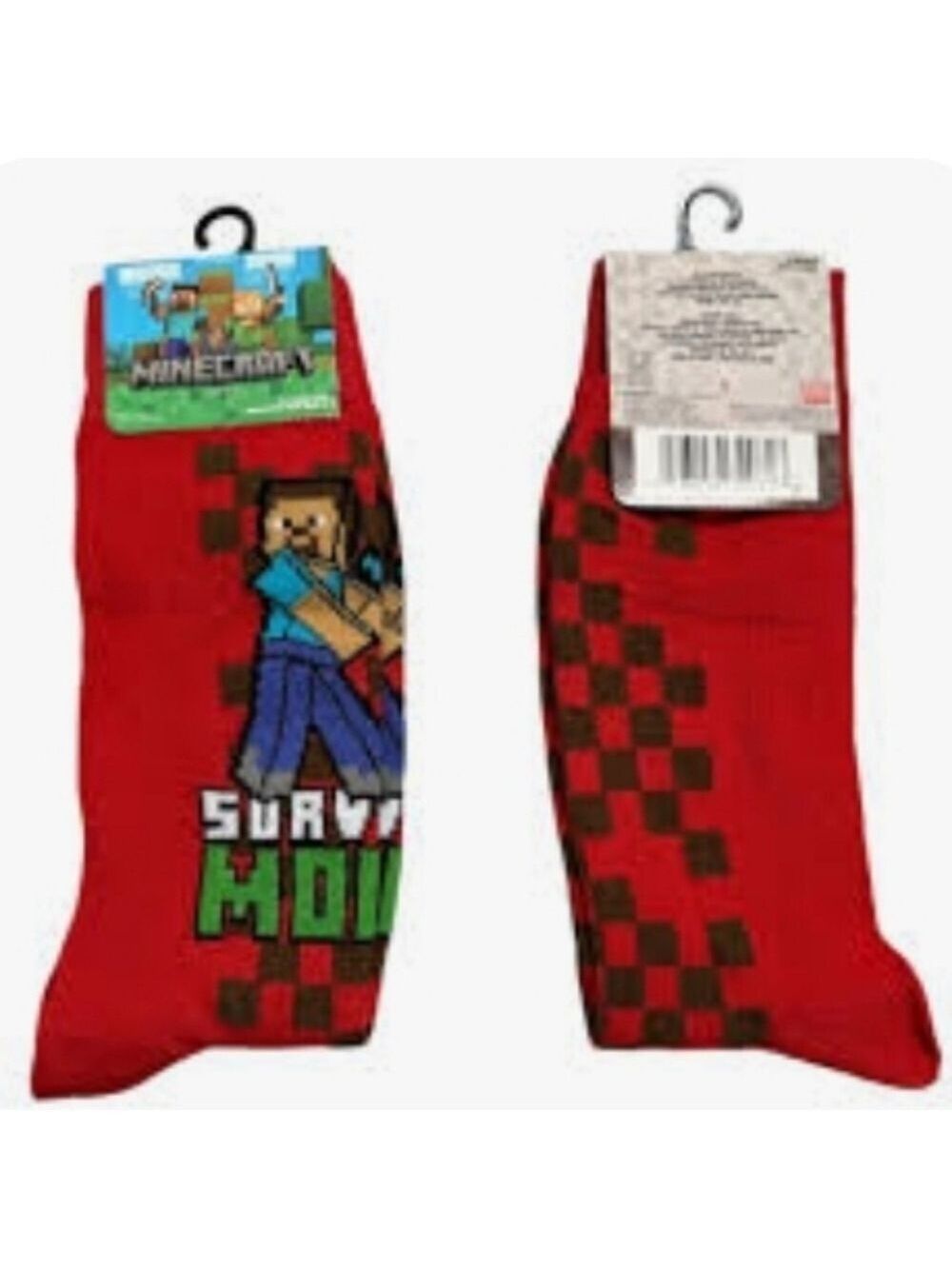 4/$25 Minecraft Socks Novelty Crew Socks Stocking Stuffer Collectible Socks